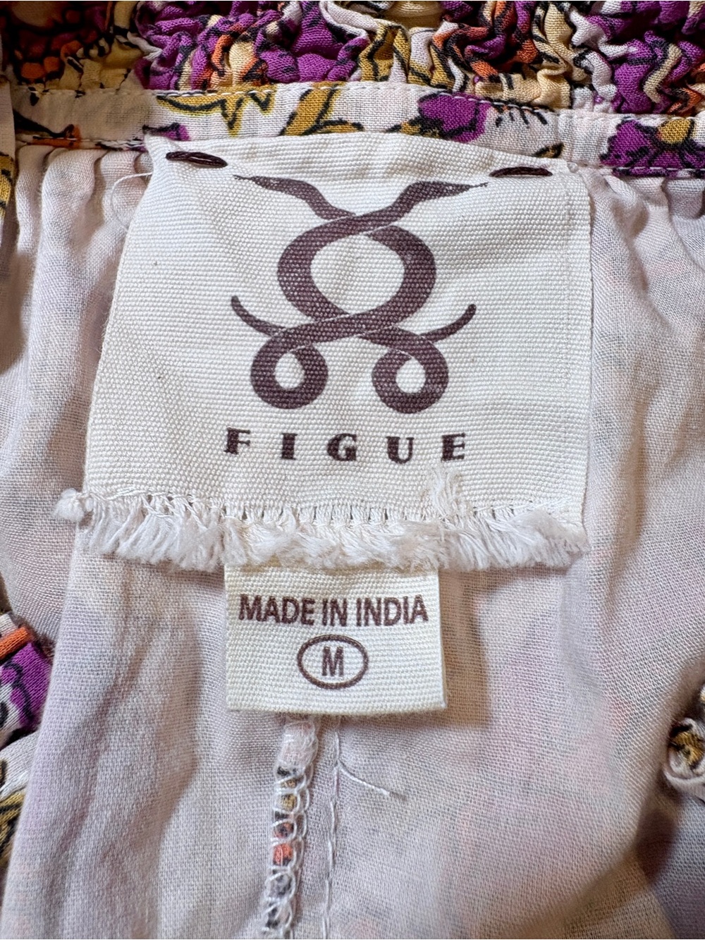 Figue 100% Cotton Halima Floral Vine Dress Size Medium - Picture 11 of 11